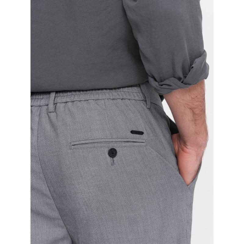 Pánské chino kalhoty s elastickým pasem V2 OM-PACP-0157 šedé 