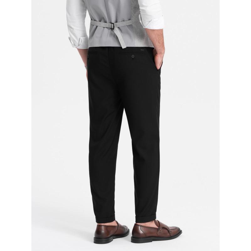 Pánské chino kalhoty s elastickým pasem V4 OM-PACP-0157 černé 