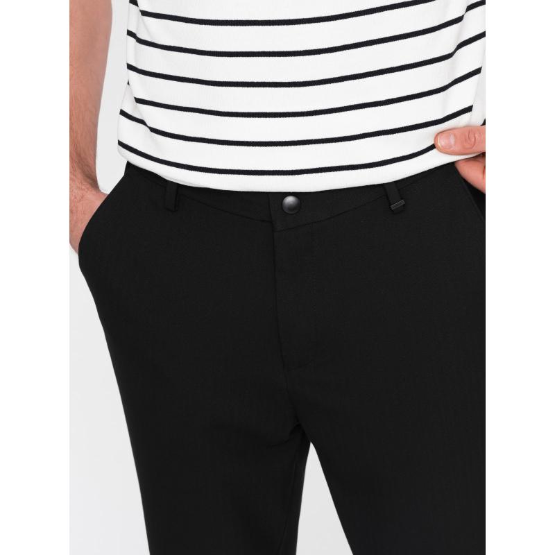 Pánské chino kalhoty s elastickým pasem V3 OM-PACP-0158 černé 