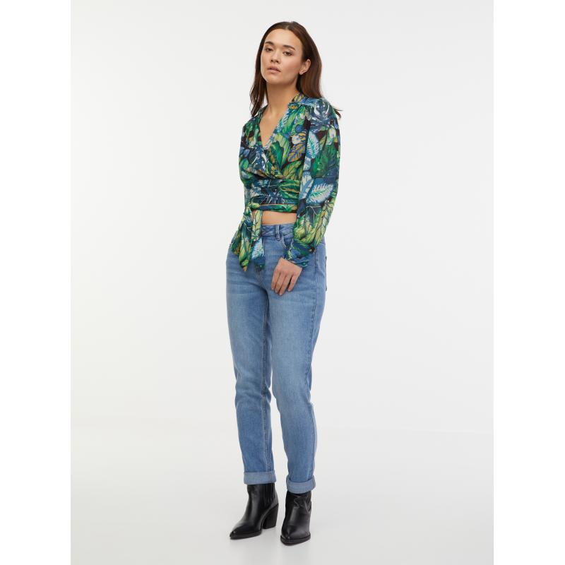 Zelená dámská vzorovaná halenka