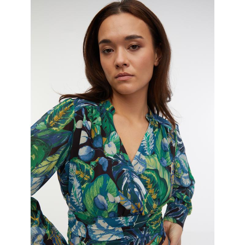 Zelená dámská vzorovaná halenka