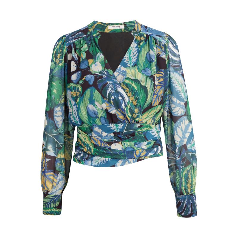 Zelená dámská vzorovaná halenka