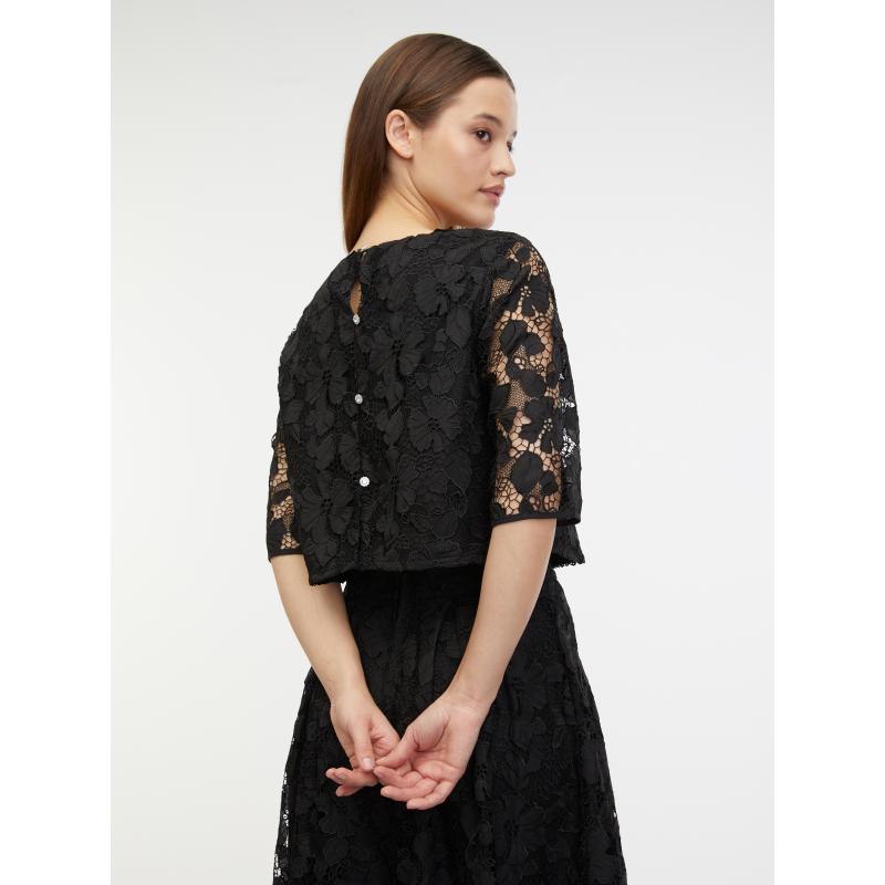 Černá dámská krajková halenka