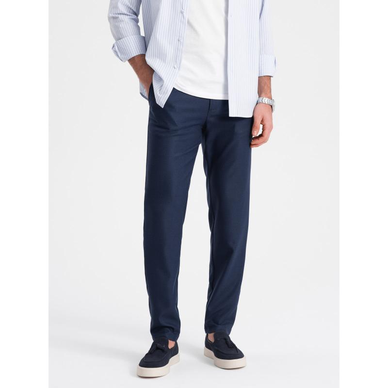 Pánské klasické chino kalhoty SLIM FIT tmavě modré 