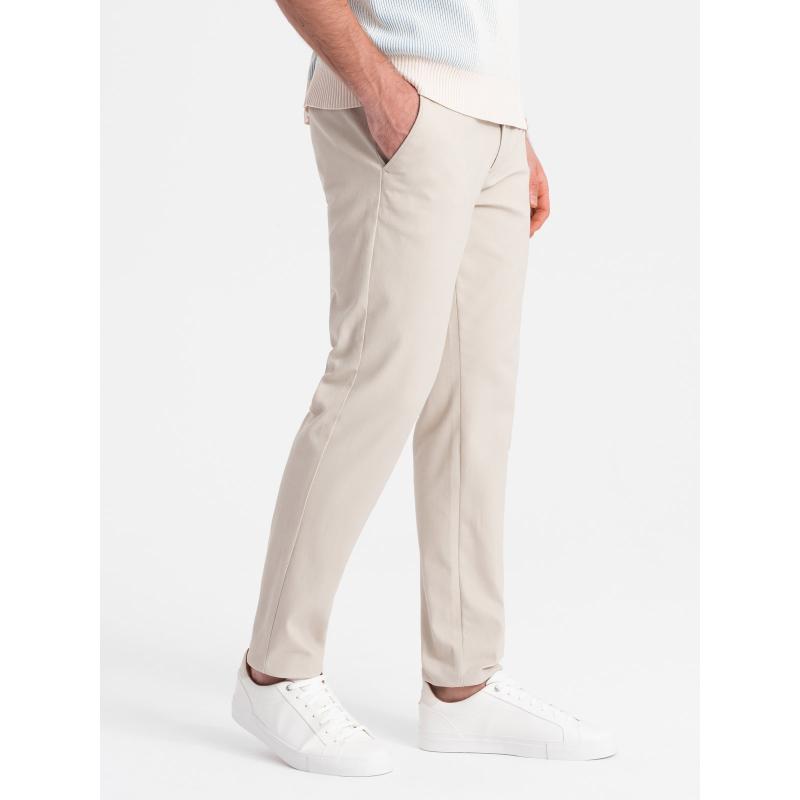Férfi chino nadrág SLIM FIT krém színű