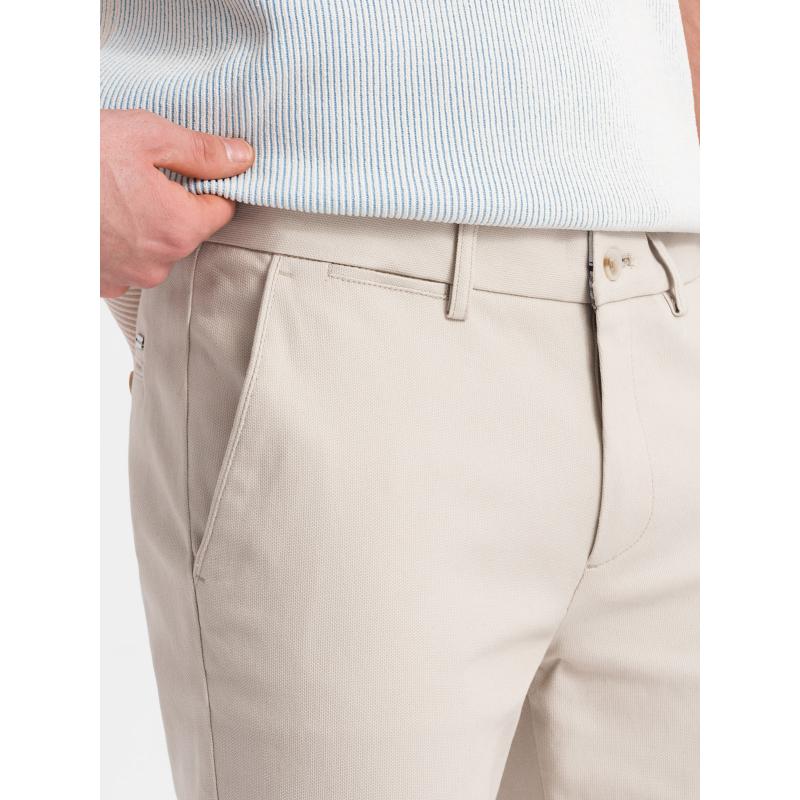Férfi chino nadrág SLIM FIT krém színű