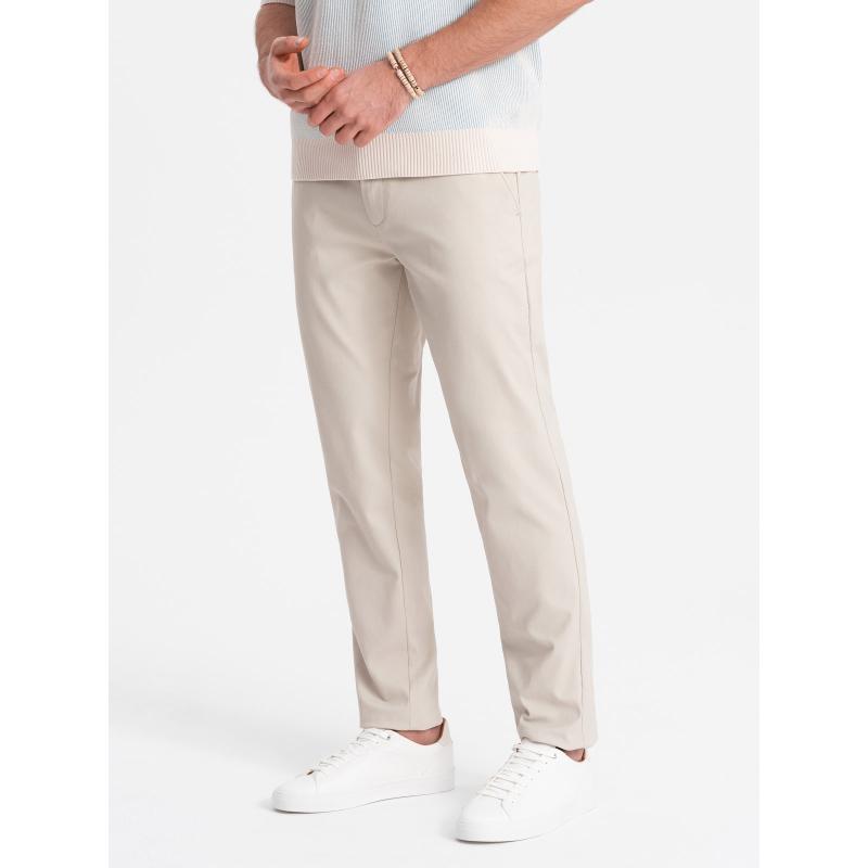 Férfi chino nadrág SLIM FIT krém színű