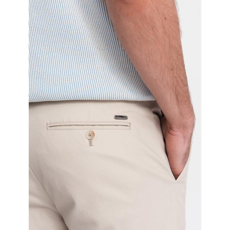Férfi chino nadrág SLIM FIT krém színű