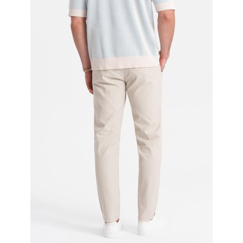 Férfi chino nadrág SLIM FIT krém színű