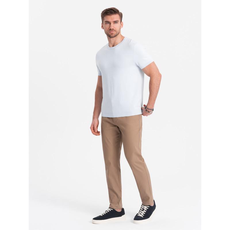 Pánske chino nohavice SLIM FIT svetlohnedé