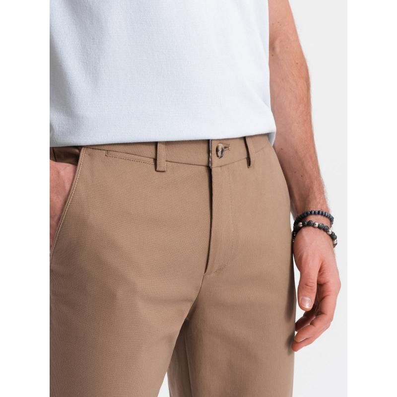 Pánské chino kalhoty SLIM FIT světle hnědé 