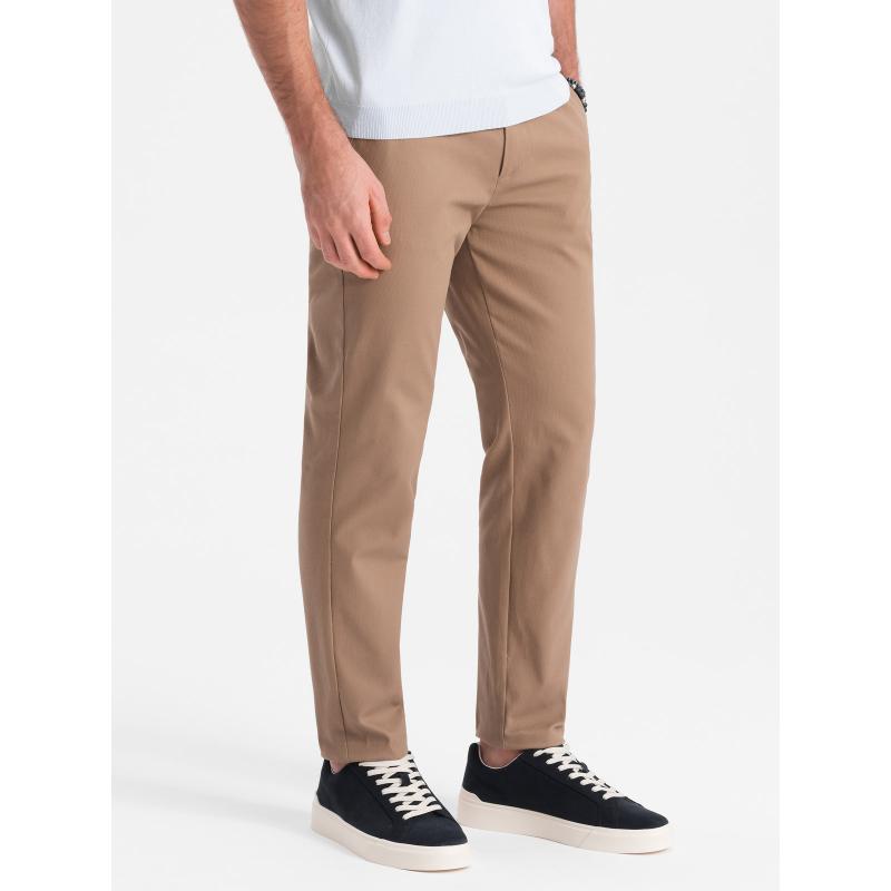 Pánské chino kalhoty SLIM FIT světle hnědé 