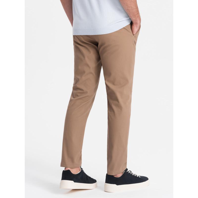 Pánské chino kalhoty SLIM FIT světle hnědé 