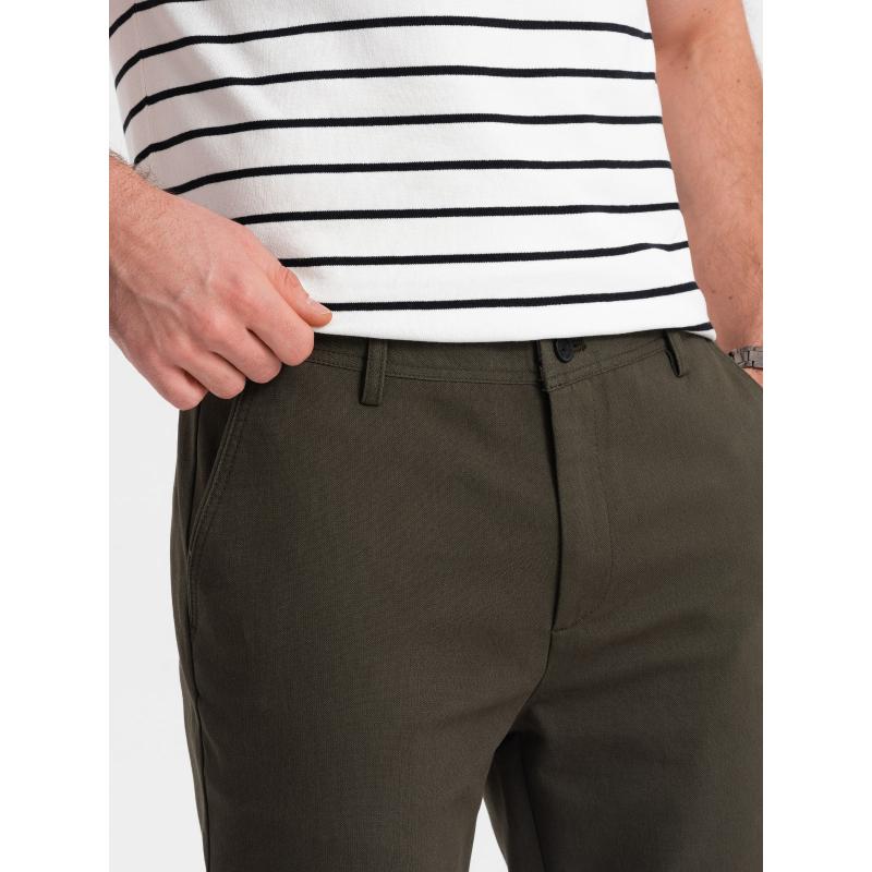 Klasické pánské chino kalhoty V2 OM-PACP-0188 khaki 