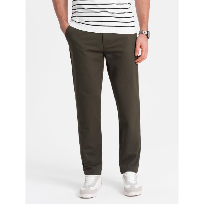 Klasické pánské chino kalhoty V2 OM-PACP-0188 khaki 