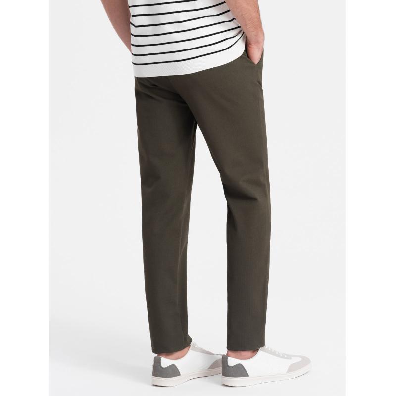 Klasické pánské chino kalhoty V2 OM-PACP-0188 khaki 