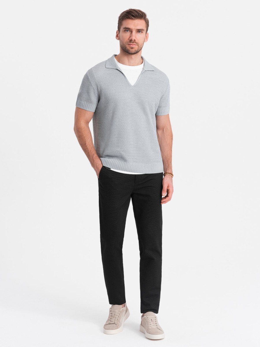 Pánské klasické chino kalhoty V5 OM-PACP-0188 černé 