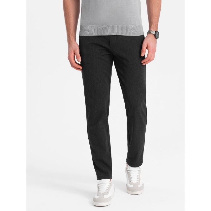 Pánské chino kalhoty klasického střihu V2 OM-PACP-0191 grafitová 