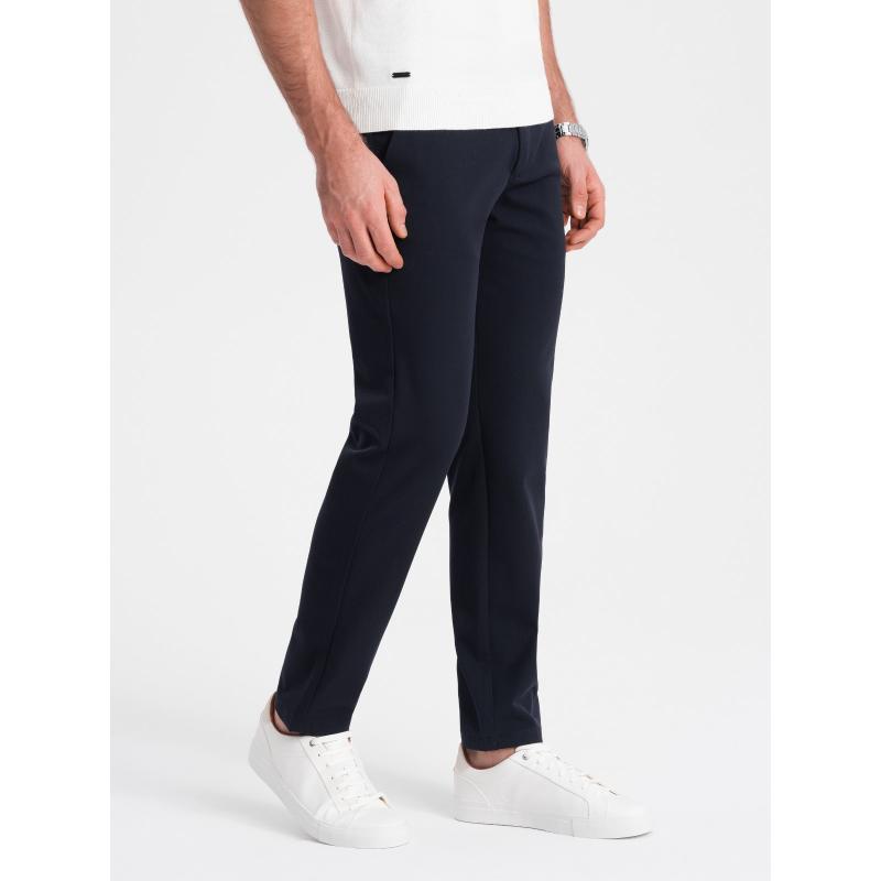 Pánské chino kalhoty klasického střihu V3 OM-PACP-0191 tmavě modré 