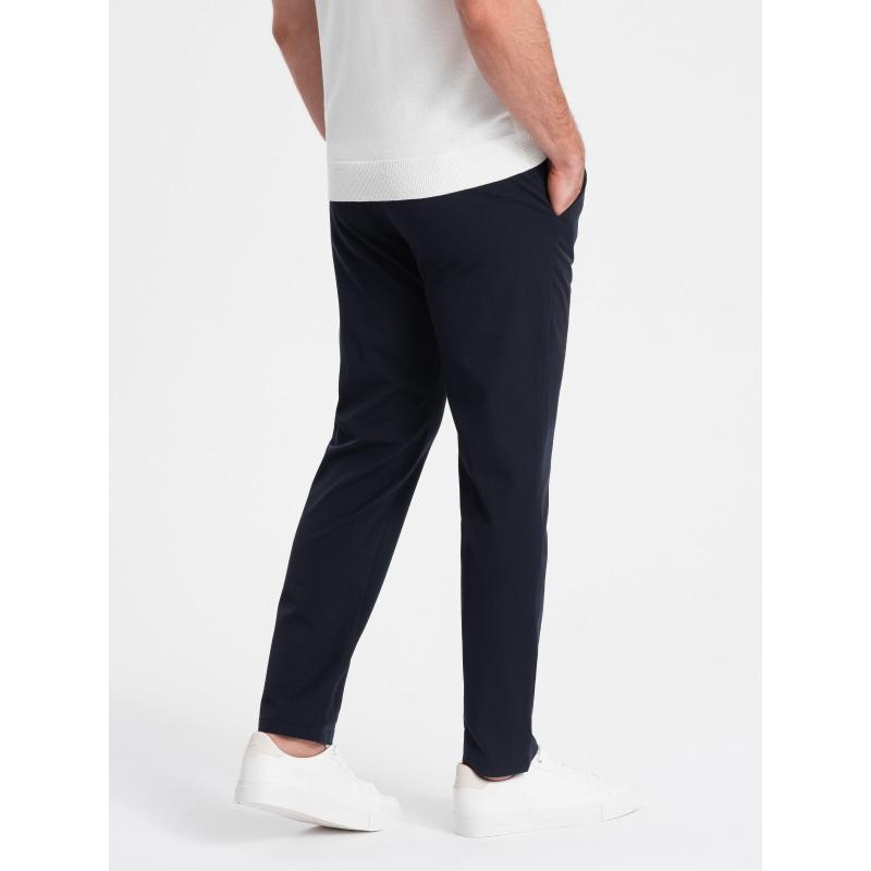 Pánské chino kalhoty klasického střihu V3 OM-PACP-0191 tmavě modré 