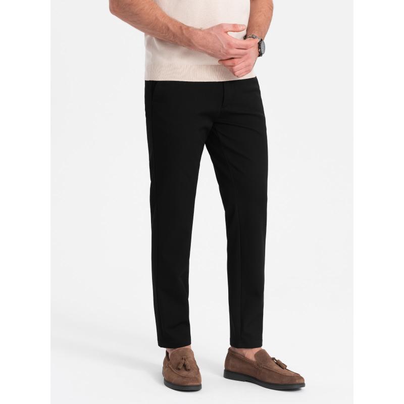 Pánské elegantní chino kalhoty klasického střihu V4 OM-PACP-0191 černé 