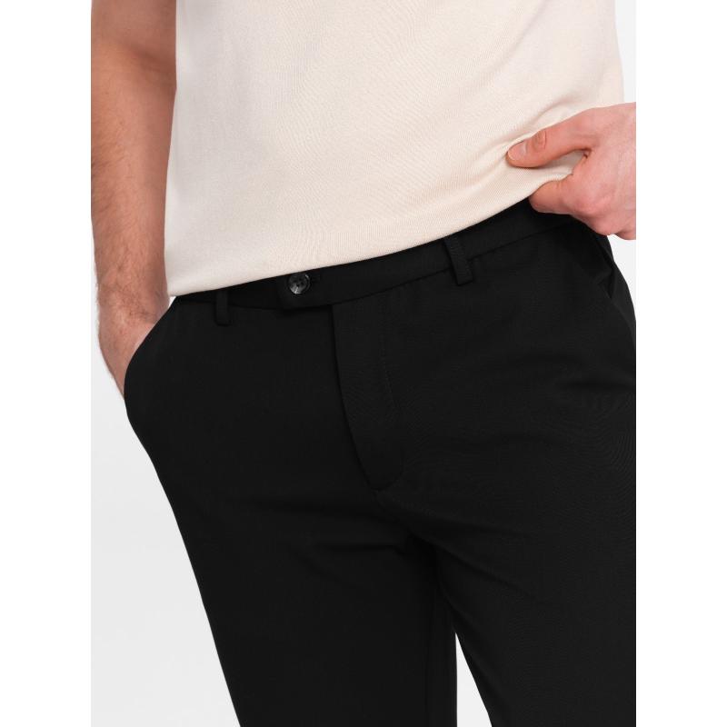 Pánské elegantní chino kalhoty klasického střihu V4 OM-PACP-0191 černé 