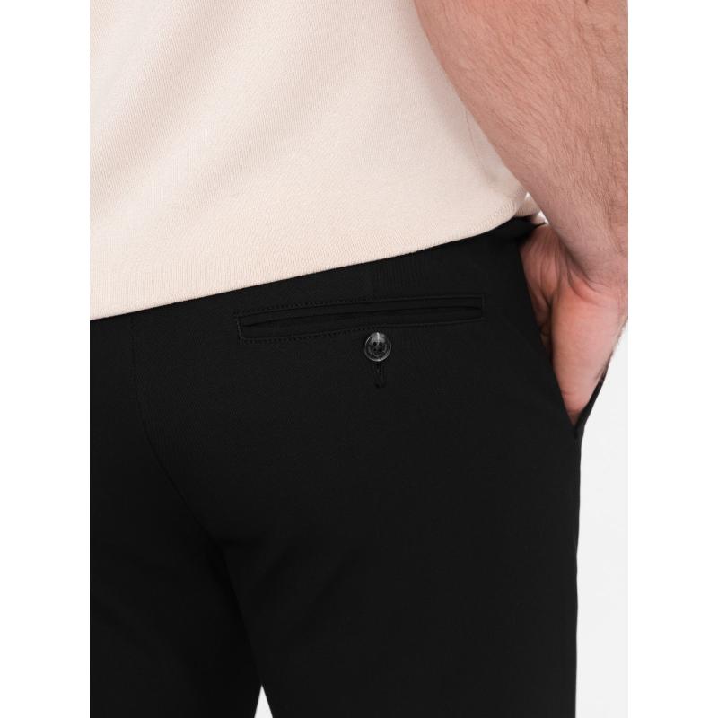 Pánské elegantní chino kalhoty klasického střihu V4 OM-PACP-0191 černé 