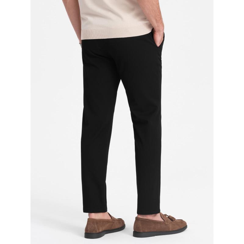 Pánské elegantní chino kalhoty klasického střihu V4 OM-PACP-0191 černé 