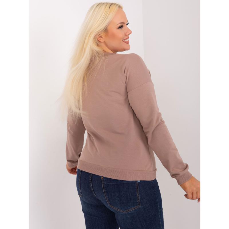Női plus size blúz pamutból TERA sötétbézs színű