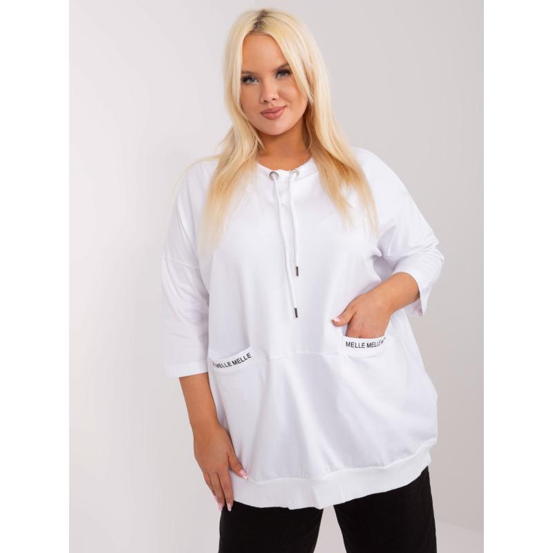 Dámská halenka plus size z bavlny LOMA bílá 