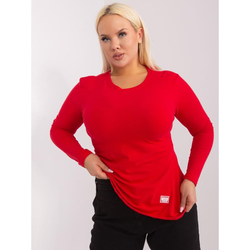 Dámská halenka s kulatým výstřihem plus size BEVA červená  