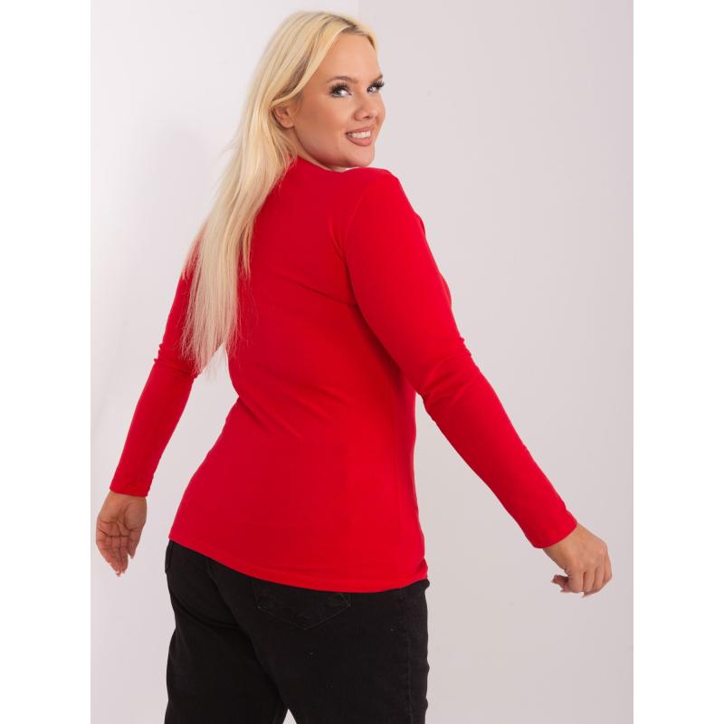 Dámská halenka s kulatým výstřihem plus size BEVA červená  