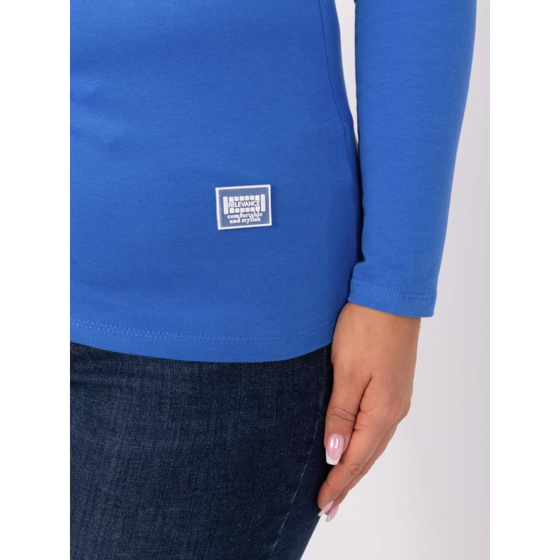 Dámská halenka plus size s vypasovaným výstřihem NORA tmavě modrá 