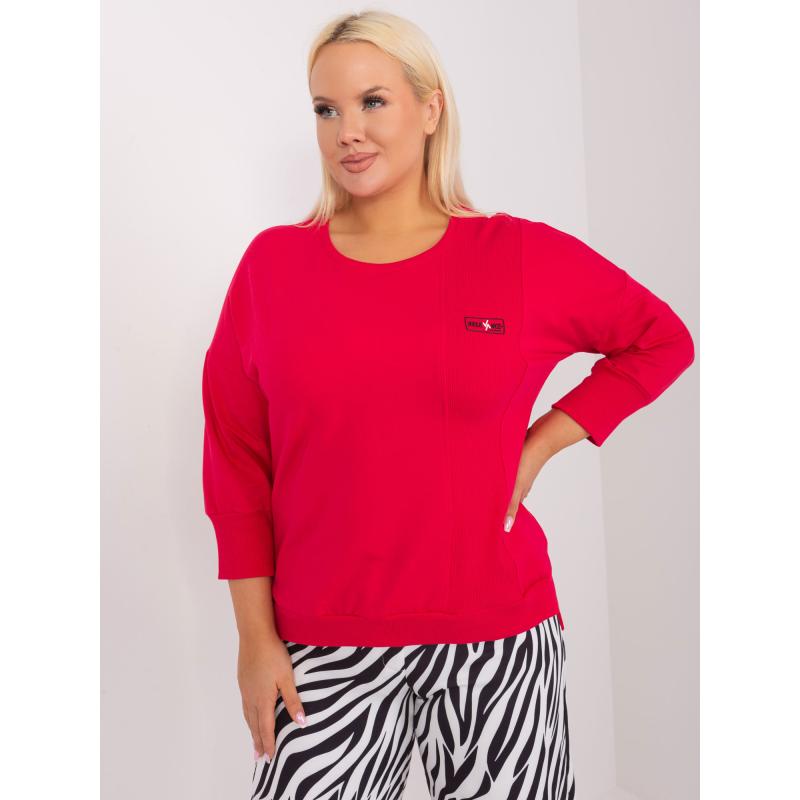 Dámská halenka plus size s rozparky IKA červená  