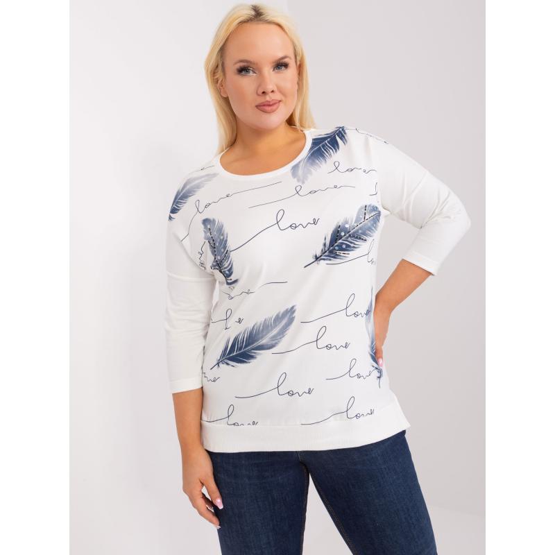 Dámská halenka plus size s potiskem MONA ecru 