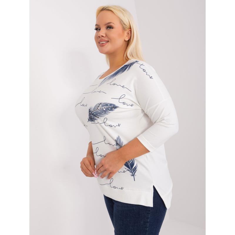 Dámská halenka plus size s potiskem MONA ecru 