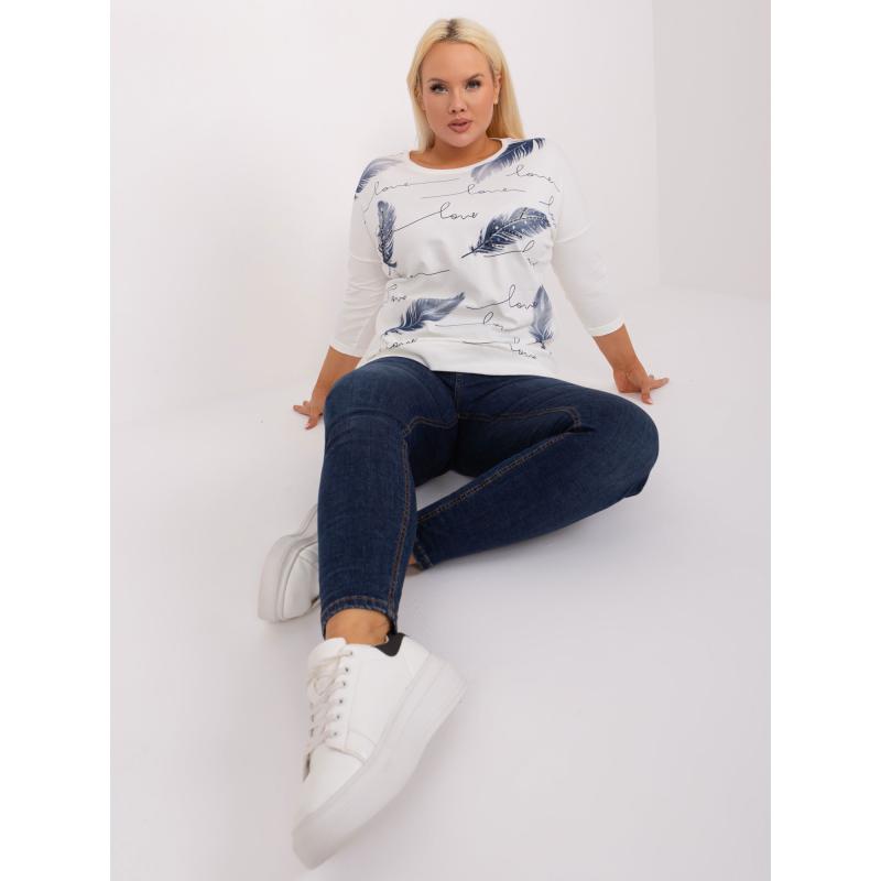 Dámská halenka plus size s potiskem MONA ecru 