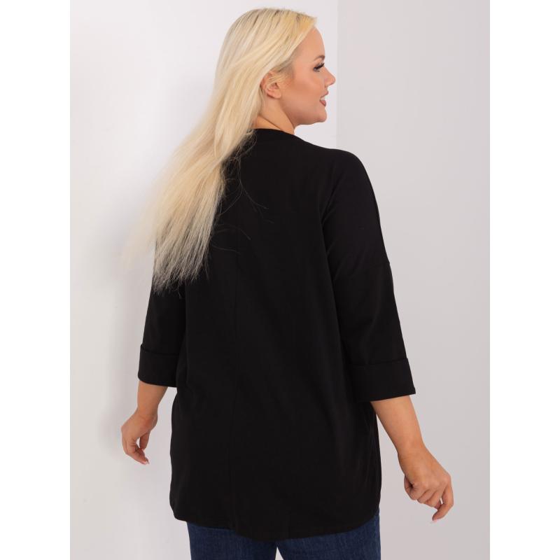 Női plus size blúz pamutból ASIA fekete