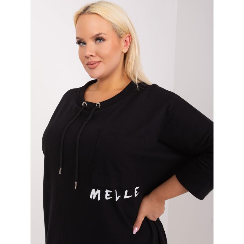 Női plus size blúz pamutból ASIA fekete