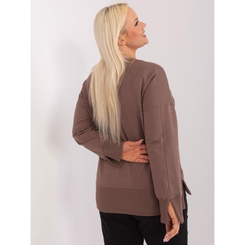 Dámská mikina plus size z bavlny SIS hnědá 