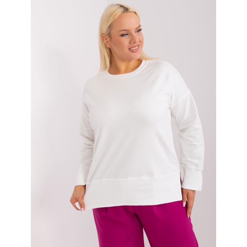 Dámská blůza plus size s kulatým výstřihem MINEA ecru 