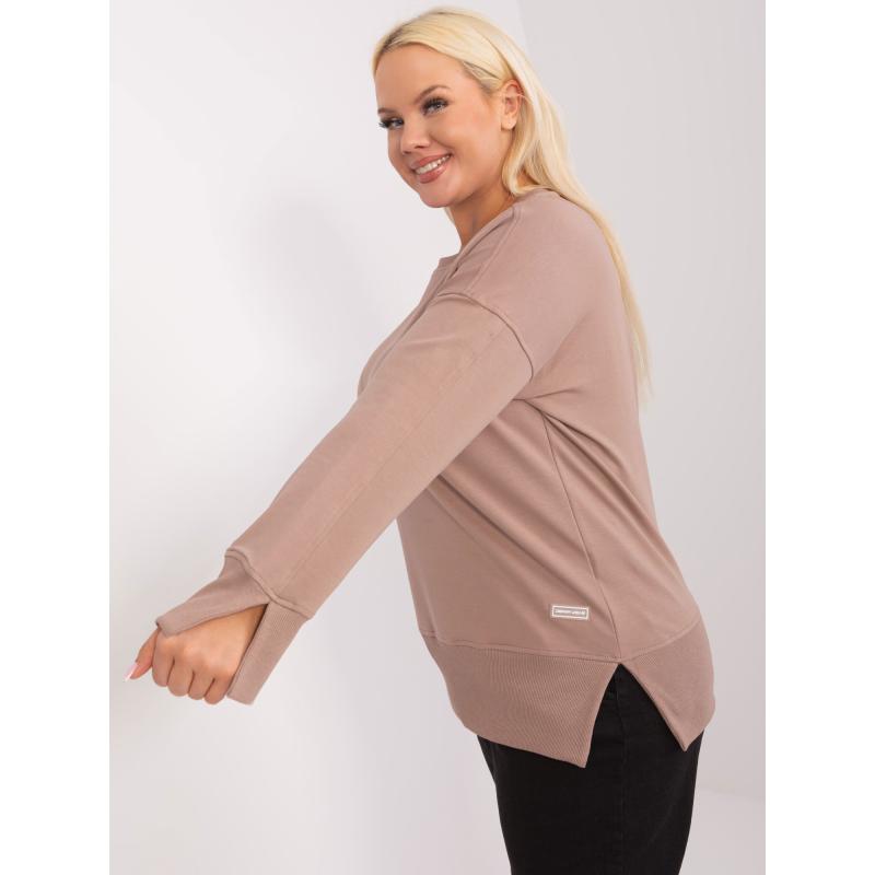 Dámská halenka bavlněná plus size CEVA tmavě béžová 