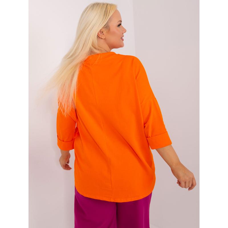 Női plus size blúz nyakkendővel MIDAS narancssárga