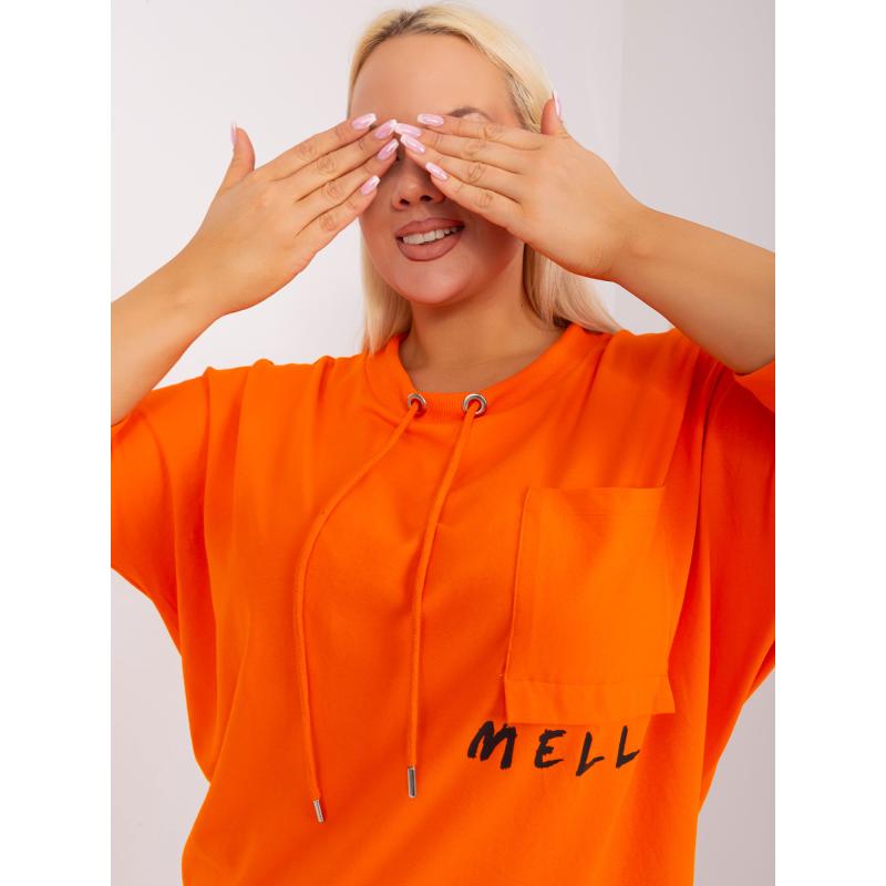 Női plus size blúz nyakkendővel MIDAS narancssárga