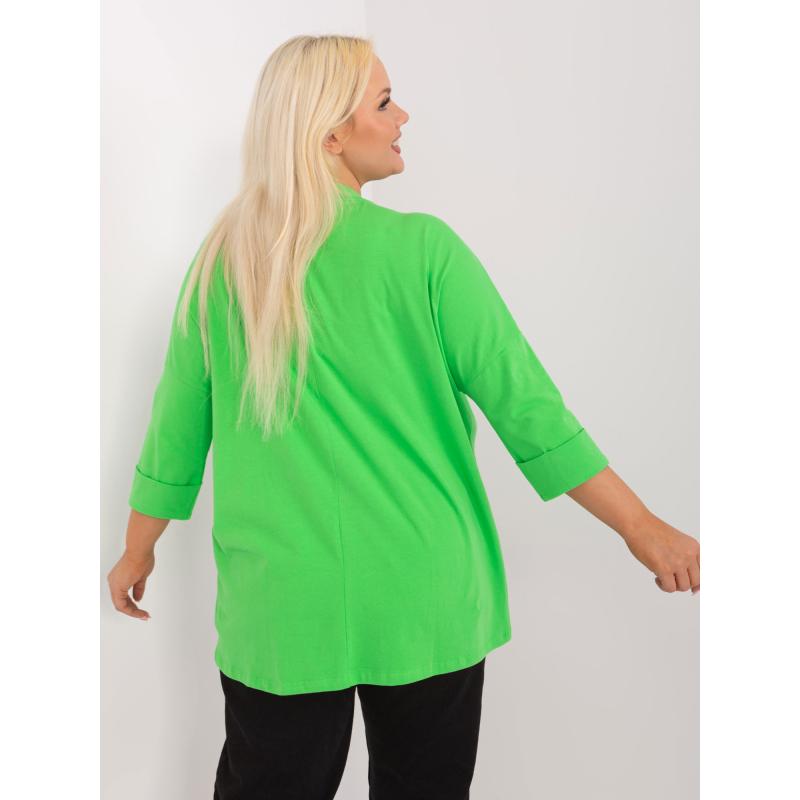 Női plus size blúz zsebekkel HOFA világoszöld
