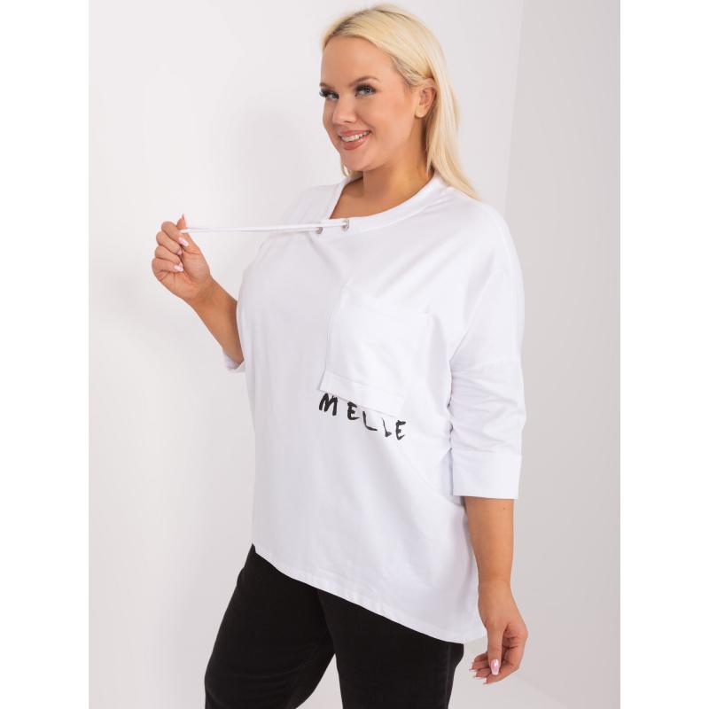 Női 3/4 ujjú plus size blúz STILL felirattal ekrü színű