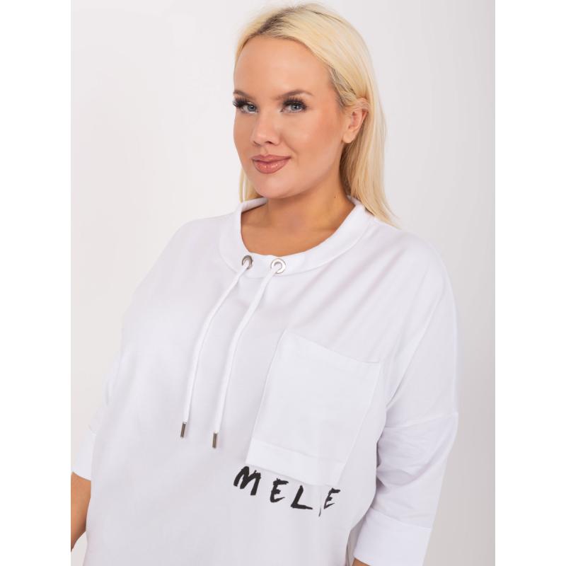 Női 3/4 ujjú plus size blúz STILL felirattal ekrü színű