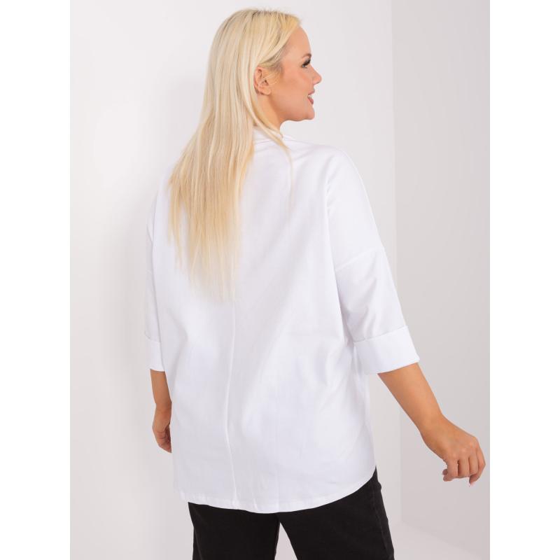 Női 3/4 ujjú plus size blúz STILL felirattal ekrü színű