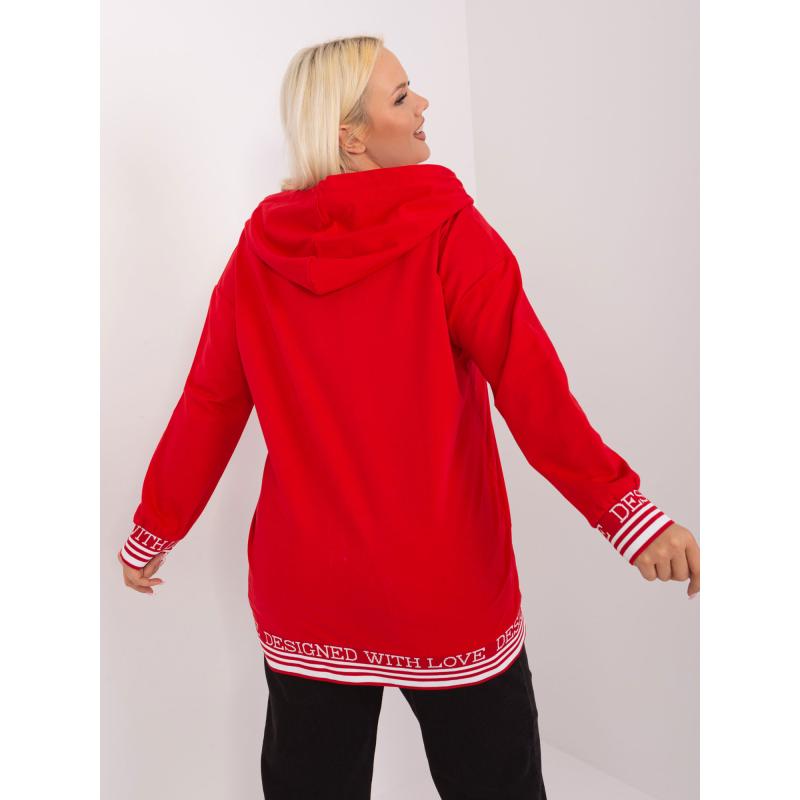 Női bordázott blúz plus size UKA piros