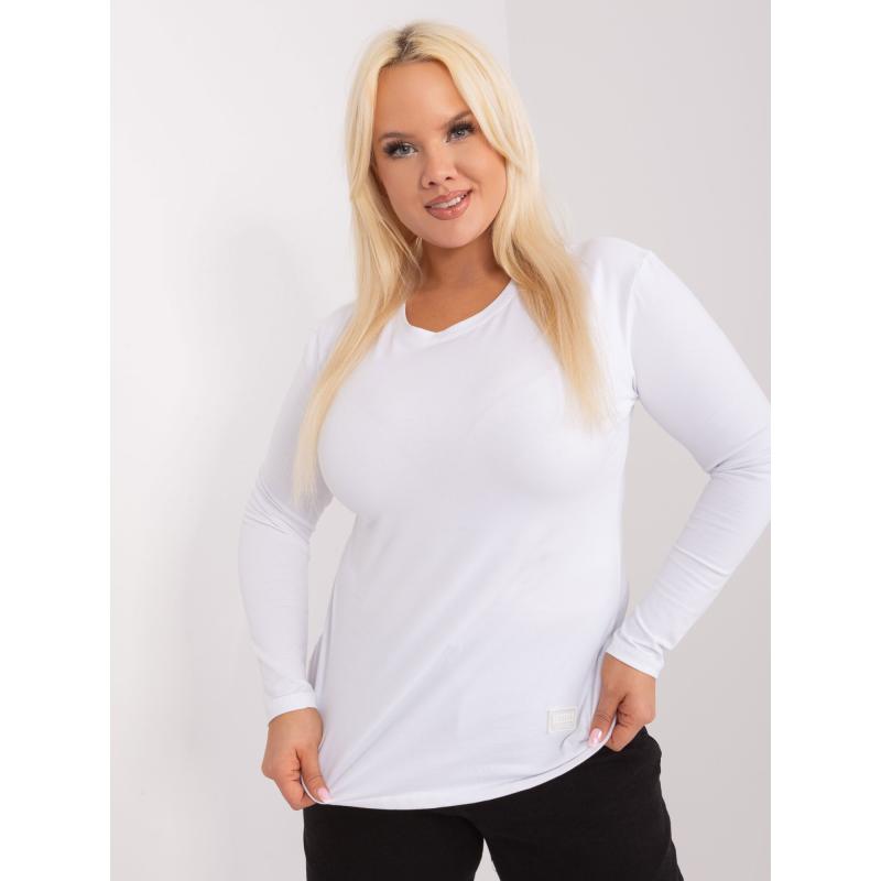 Dámská halenka s dlouhým rukávem plus size REKA bílá  